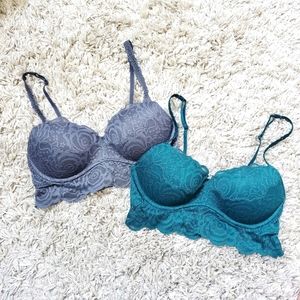 Pink Lace Bralettes, Set of 2